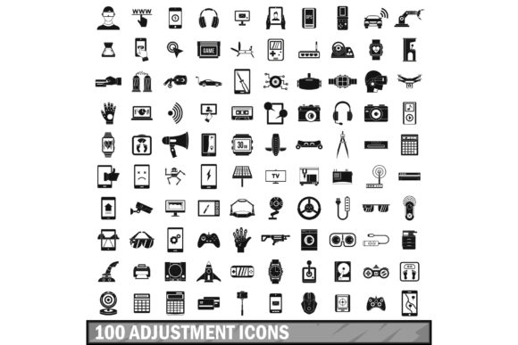 Download 100 Adjustment Icons Set, Simple Style - Adjustment Collection