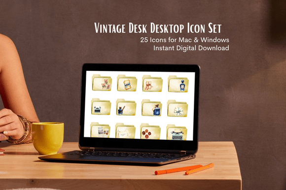 Download Vintage Desk Desktop Icons - Premium Resources