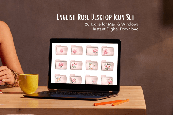 Download English Rose Desktop Icon Set - Premium Bundle